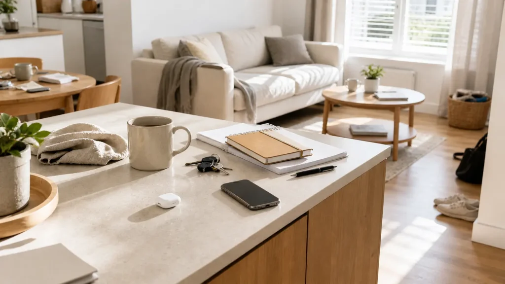 bright and organized home space showing why cleaning more doesn’t work for maintaining order
